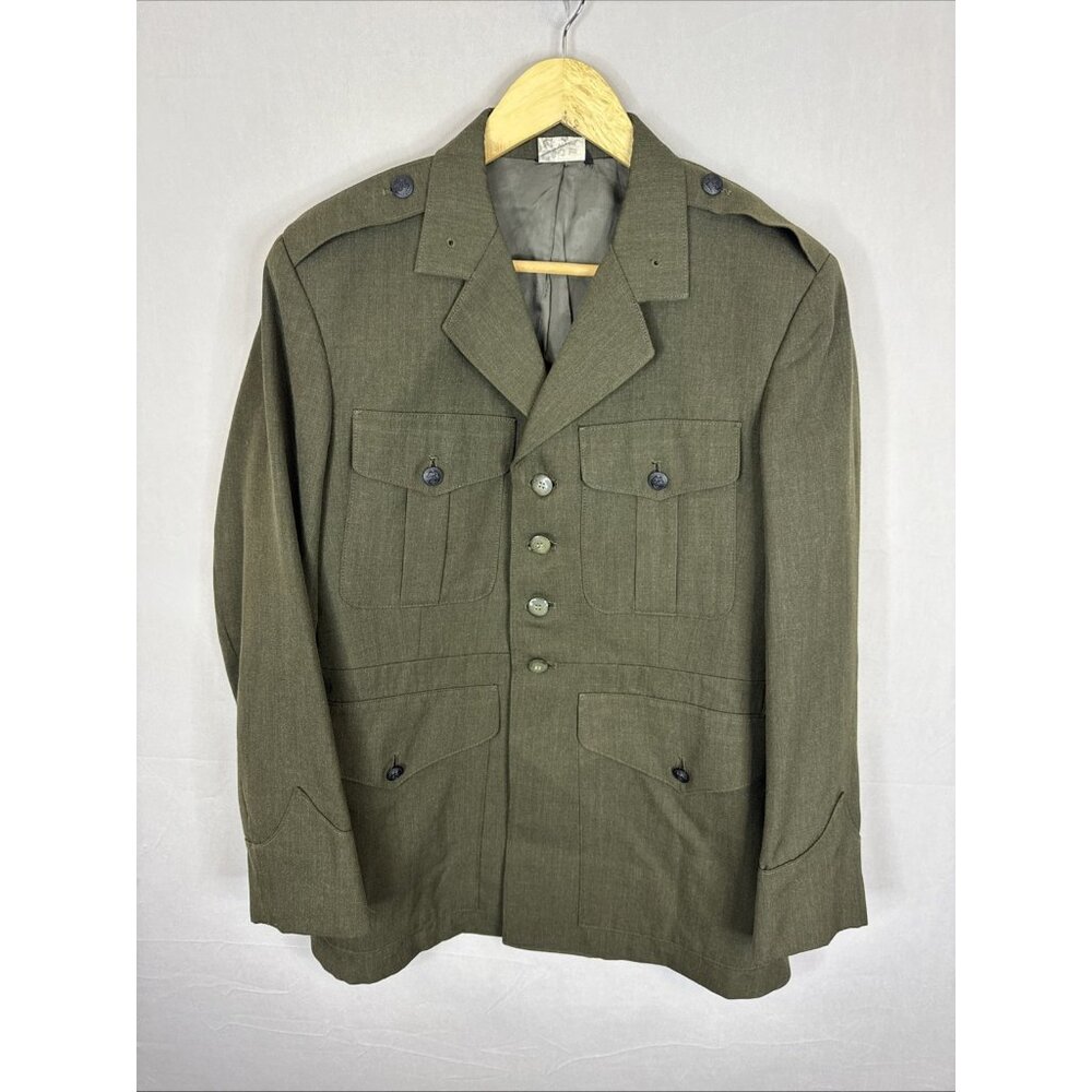 USMC Green Service Coat Shade 2212 Gabardine Poly/Wool 41S No Belt